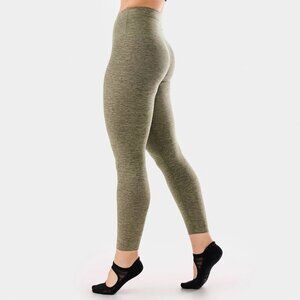 TaviCloud High Waisted 7/8 Leggings, Olive Space Dye, size S